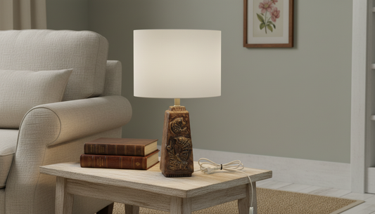 Vintage Willi Fischer Table Lamp - 1960s Ceramic Lamp - Swedish Studio Pottery - Brutalist Decor