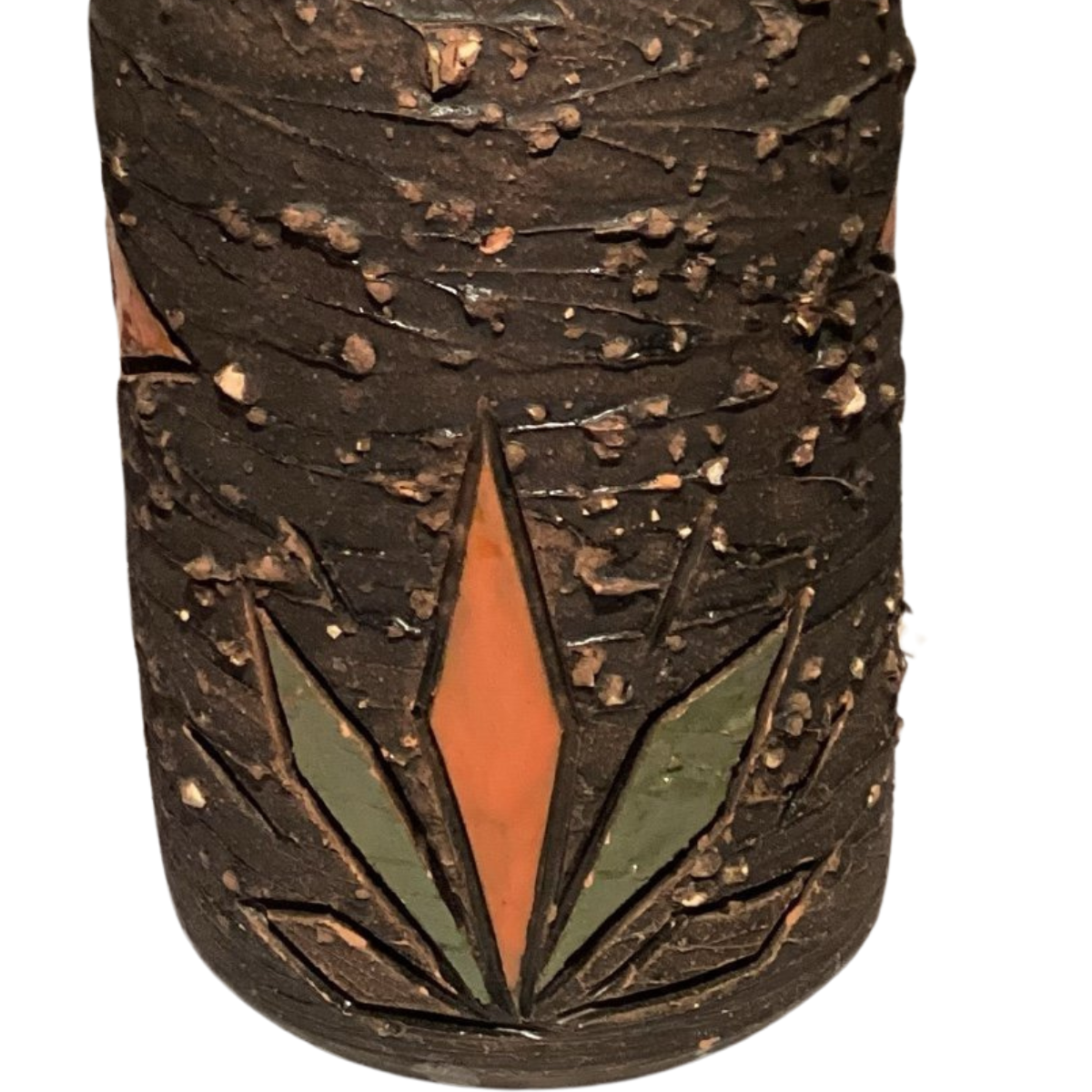 Brutalist ceramic lamp base – hand crafted mid century pottery lighting, vintage studio art design