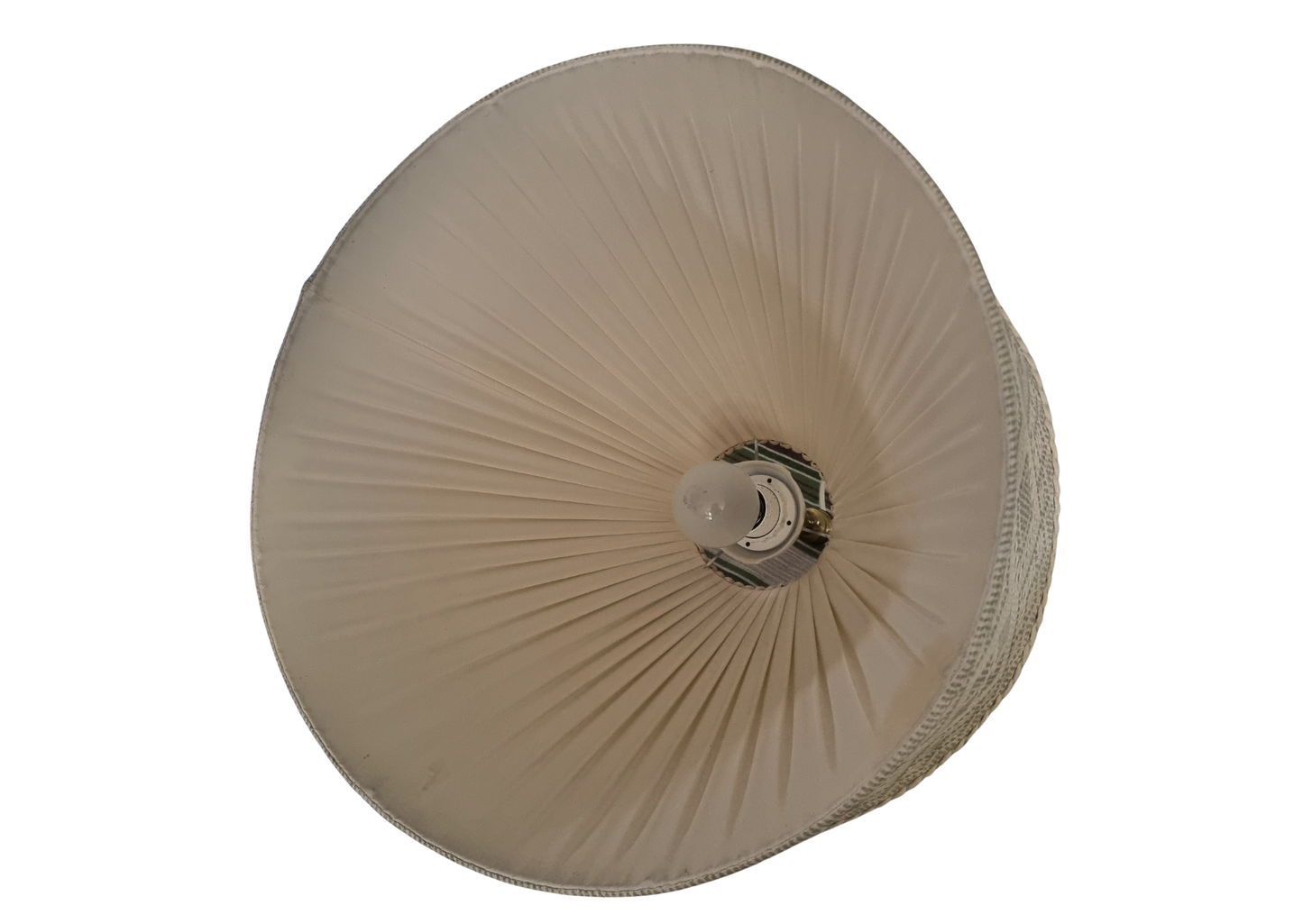 Mid-Century Modern Pendant Lamp – Pleated Linen and Lace, Sweden