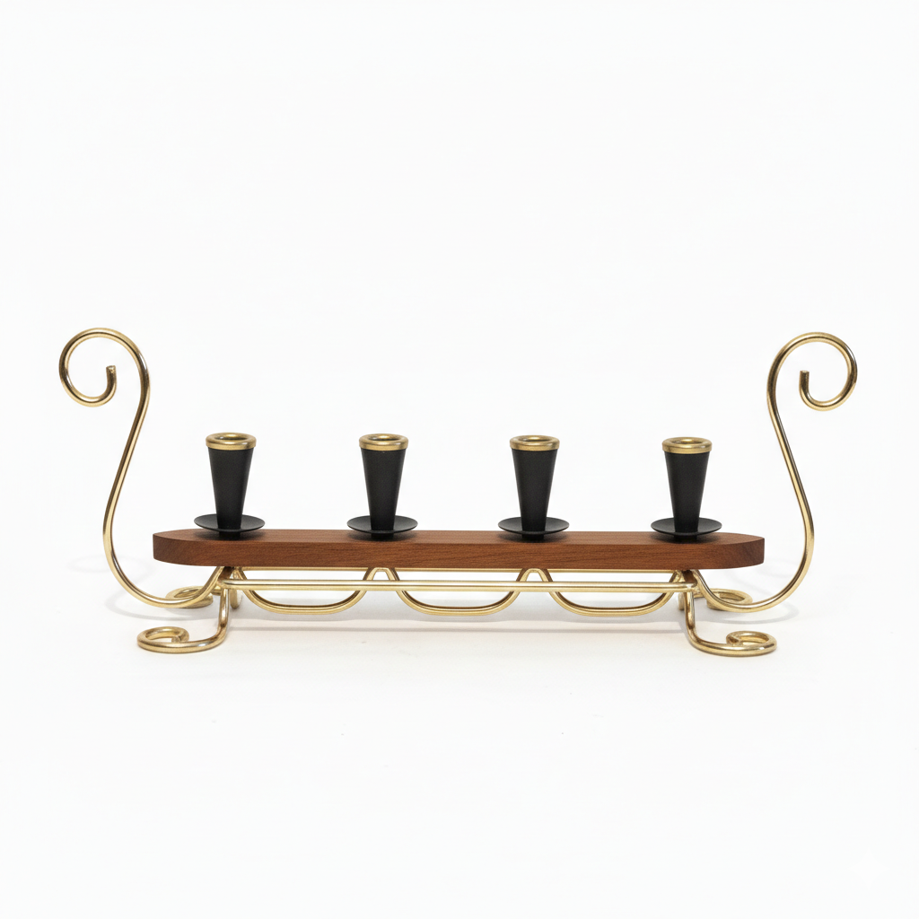 Teak Candelabra- Gunnar Ander Ystad Metall Scandinavian Design