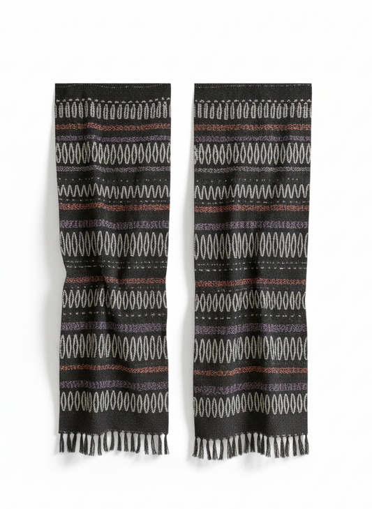 Swedish Handwoven Textile Runner Pair: Mid-Century Modern Nordic Decor