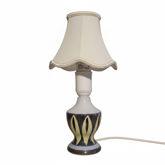 Hand-Painted Ceramic Table Lamp: Mid-Century Swedish Allingsås Style