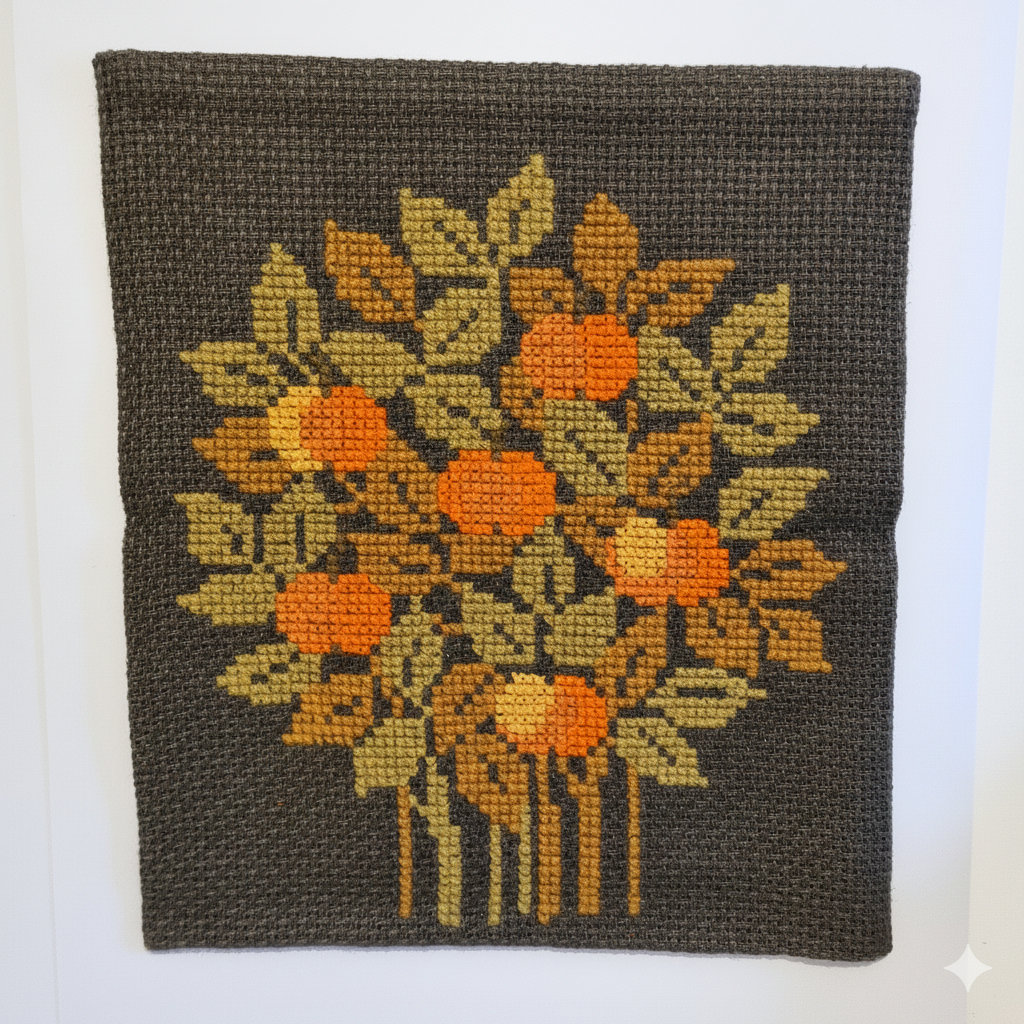 Vintage Scandinavian Woven Tapestry – Autumn Leaves Nordic Wall Art