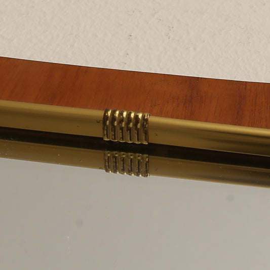 Mid century Scandinavian Mirror with Curved Glass, by Eriksmålaglas Sweden 1960s