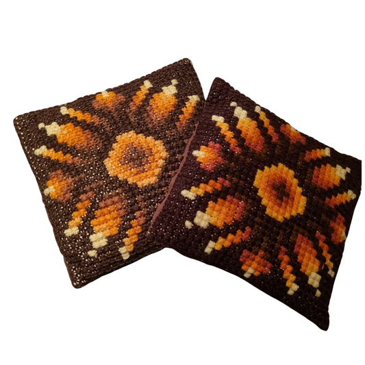 Scandinavian Folk Art Cushions Vintage Handwoven Swedish Textile Pillows