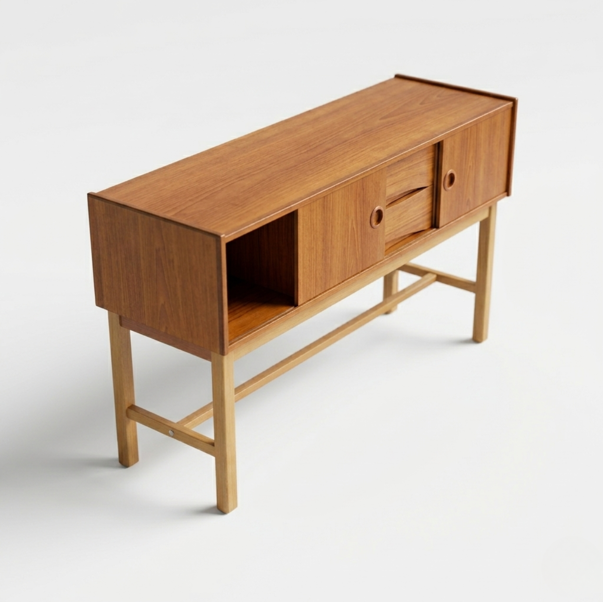 Erik Wörtz Teak Sideboard for IKEA – Hallbyrå, Sweden 1950s–60s, authentic vintage Scandinavian mid-century charm.