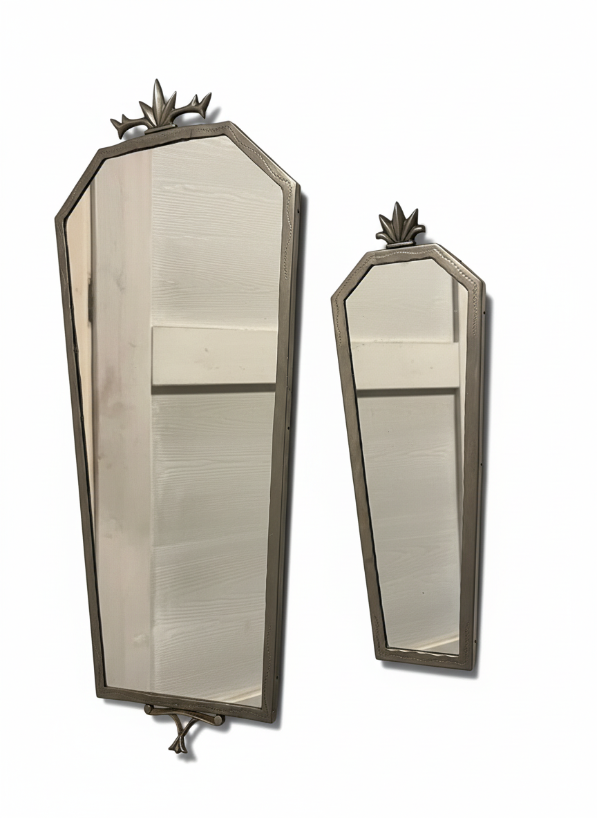 Swedish Grace Pewter Wall Mirror Set, 1930s Sweden