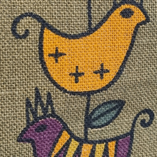 Vintage Berit Thorell Wall Hanging - Mid Century Modern Swedish Textile Art - Large Orange Floral Wall Scroll - Retro Scandinavian Fiber Art