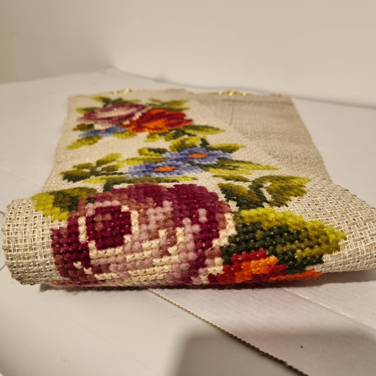 Vintage Scandinavian Embroidered Floral Wall Hanging - 1960s Retro Decor