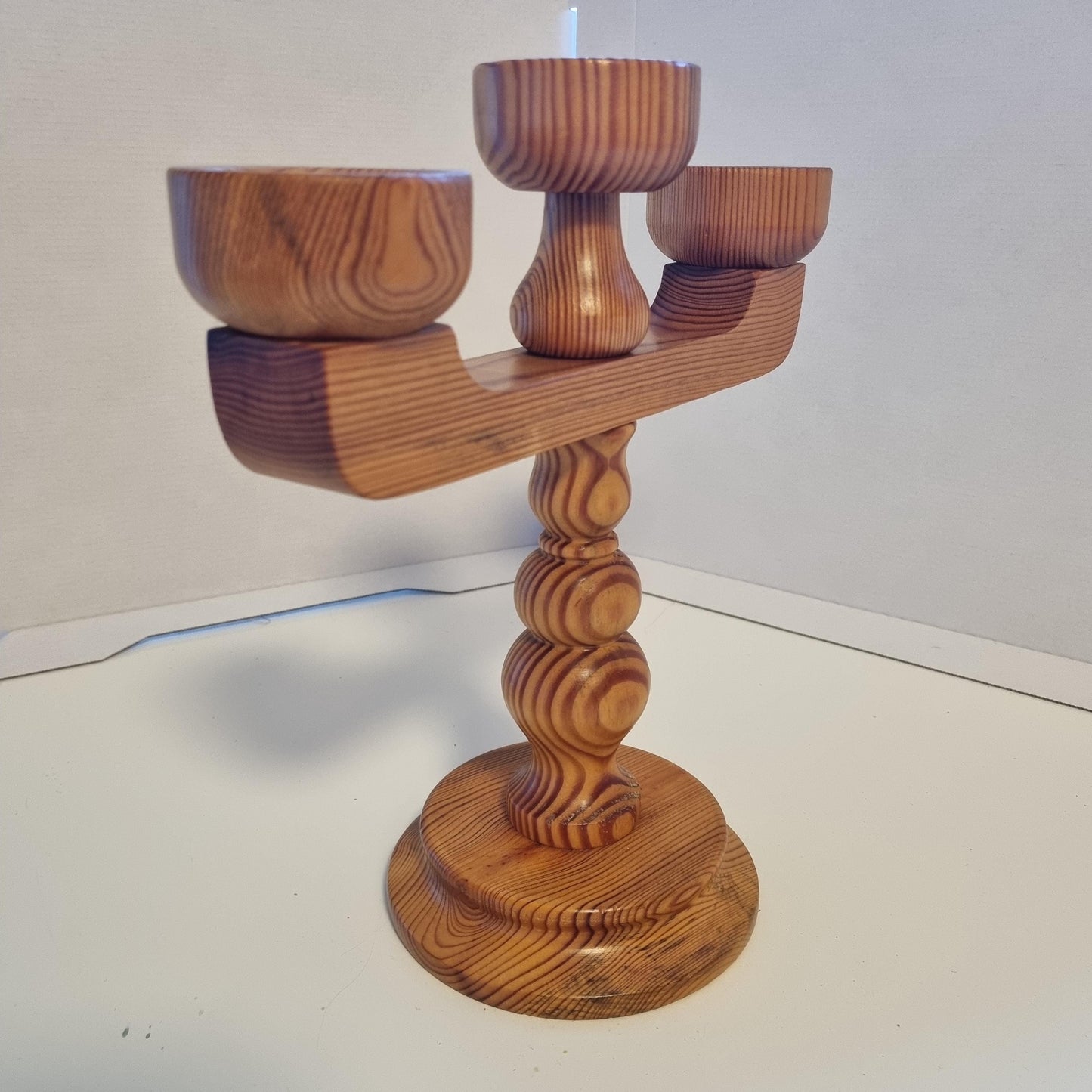 Smalands Slojd Design Stig Johnsson Varnamo Sweden Wooden candle holder