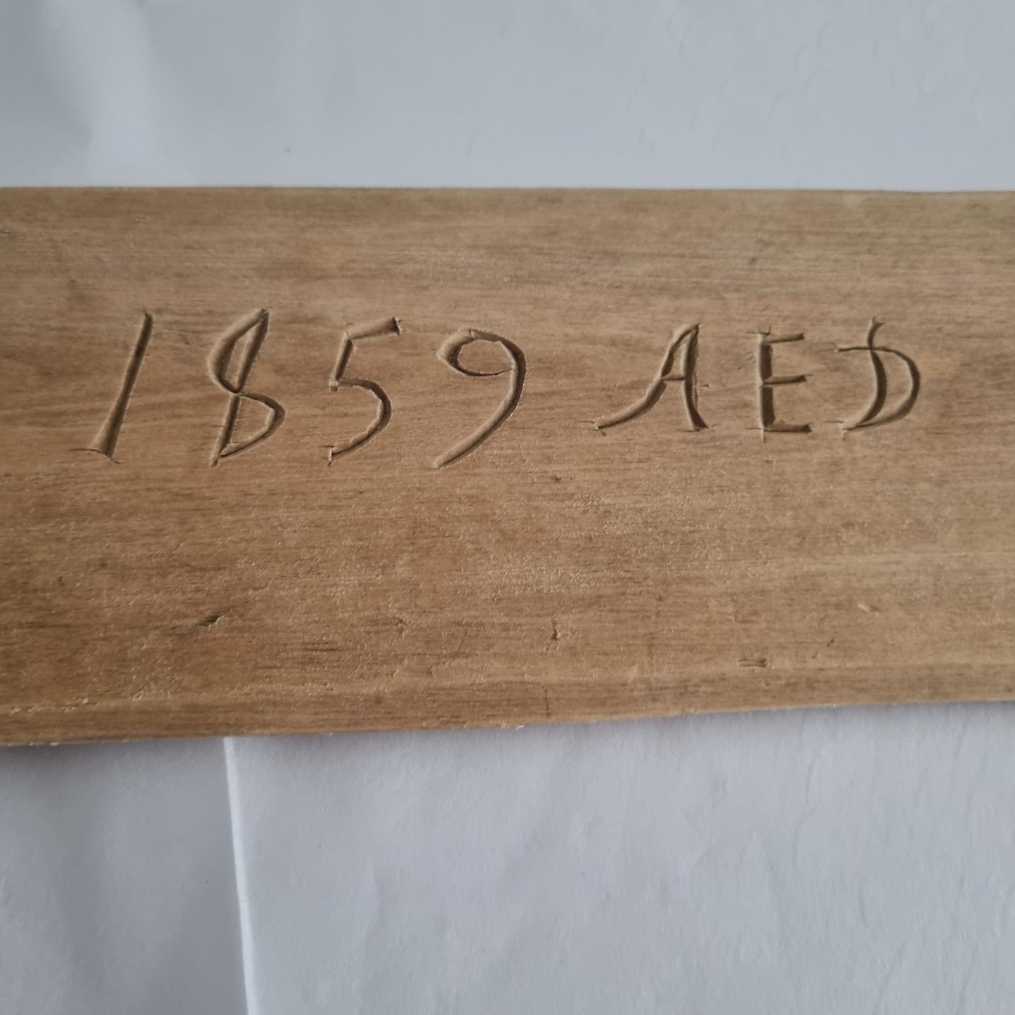 Antique Hand-Carved Butter Paddle 1859: Scandinavian Folk Art Decor