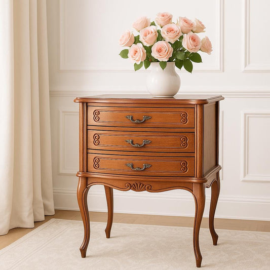 Vintage Louis XV Style Accent Table: Provincial Chest, Queen Anne Legs