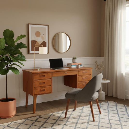 Vintage Danish Teak Desk: Mid-Century Modern Scandinavian Writing Table