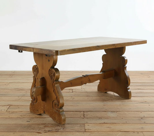 Brutalist Wabi Sabi Dining Set Antique Swedish Farmhouse Table and Chairs Rustic Pine Patina