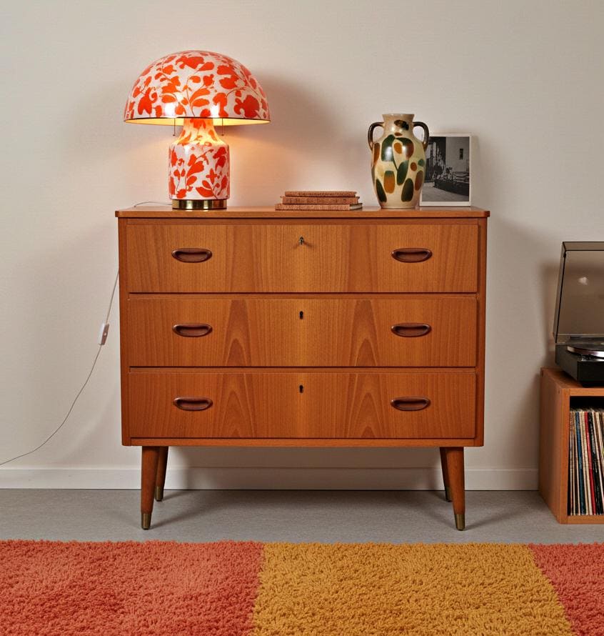 Mid-Century Modern Teak 3-Drawer Chest: Danish Design, 1960s