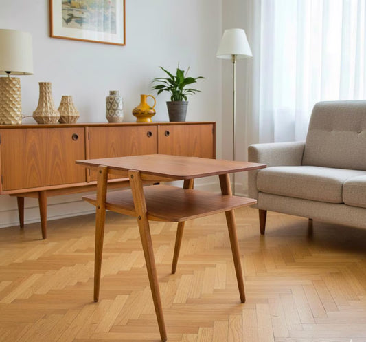 Mid Century Scandinavian Teak Coffee Table, Original Vintage Danish Design 50s 60s