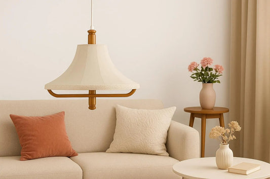 Hans-Agne Jakobsson Scandinavian Mid-Century Pine Ceiling Lamp, Ellysett, Markaryd, Iconic 20th Century Design