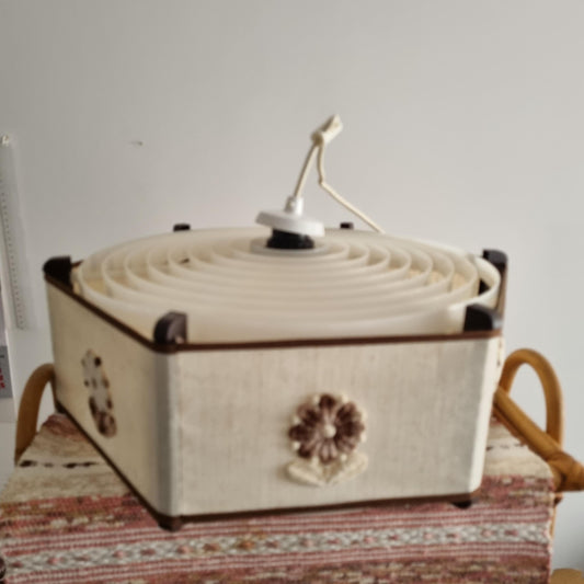 Mid Century Lighting – Scandinavian Pendant, 1970s Fabric Ceiling Light, Danish Retro Textile Shade