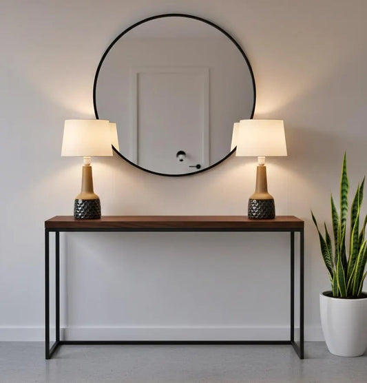 Vintage Søholm Ceramic Table Lamps Pair: Danish MCM Pottery