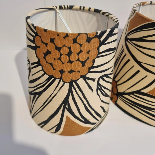 Vintage Floral Lampshades - MCM Scandinavian Decor - Set of 2