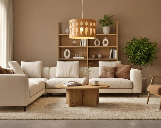 Vintage Scandinavian Wooden Ceiling Pendant Lamp – Hand-Carved Tulip Design, Rare Nordic Lighting