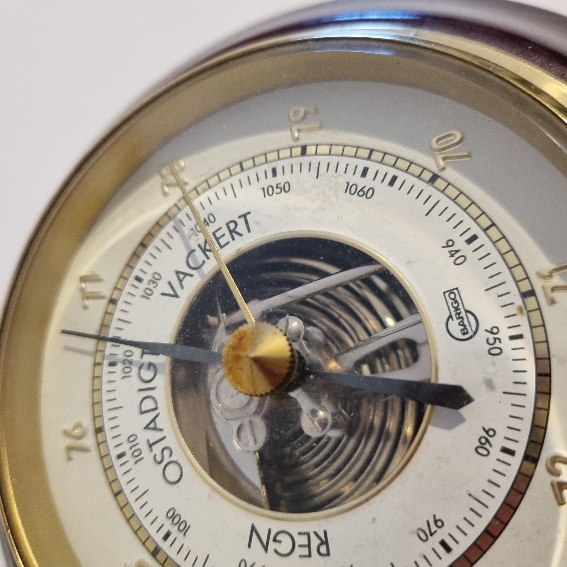 Vintage Wall Barometer – Mahogany & Brass Weather Instrument with authentic vintage charm and unique mid-century modern design