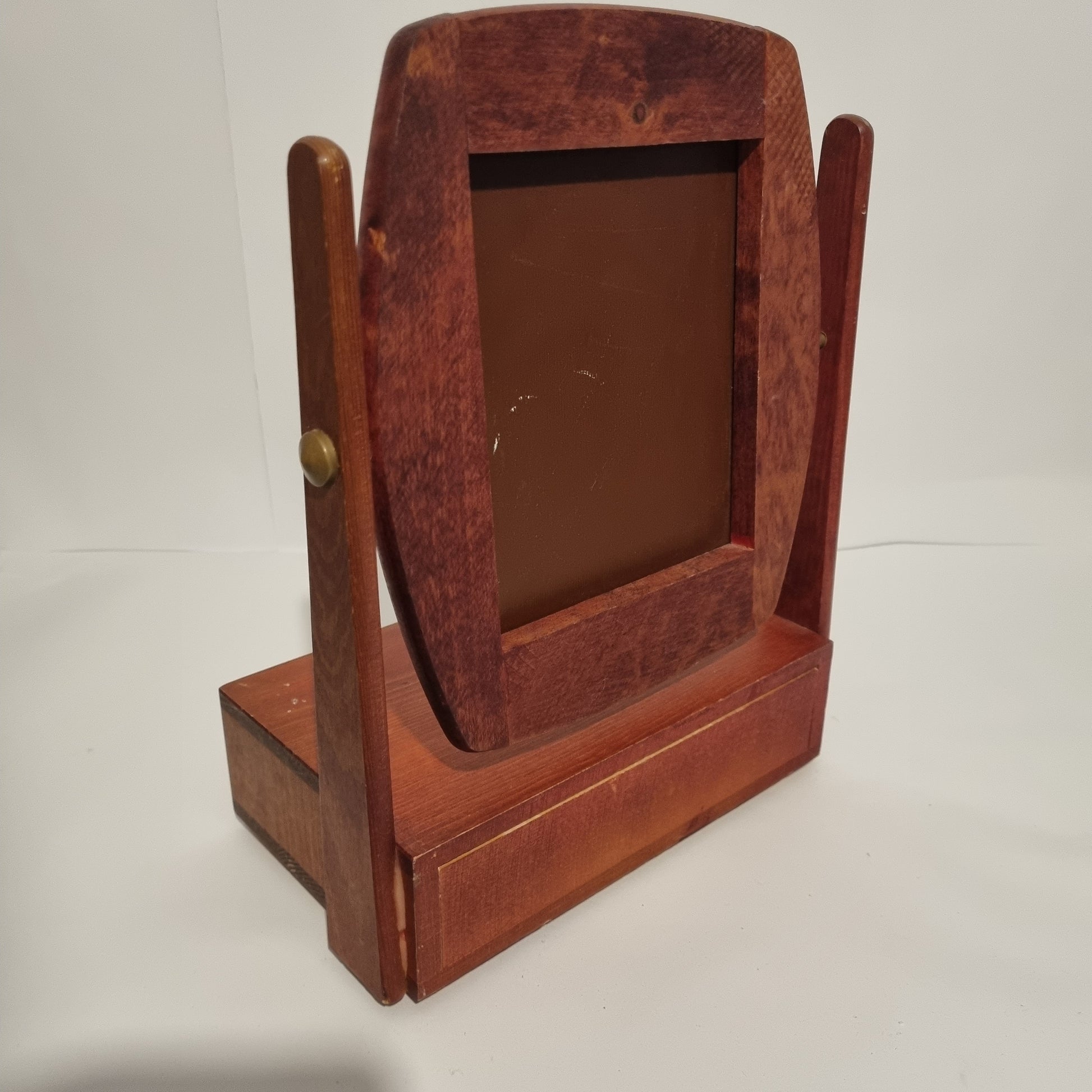 Vintage Swedish Table Mirror with Drawer – Mid-Century Vanity Mirror, authentic vintage Scandinavian charm, timeless mid-century style.