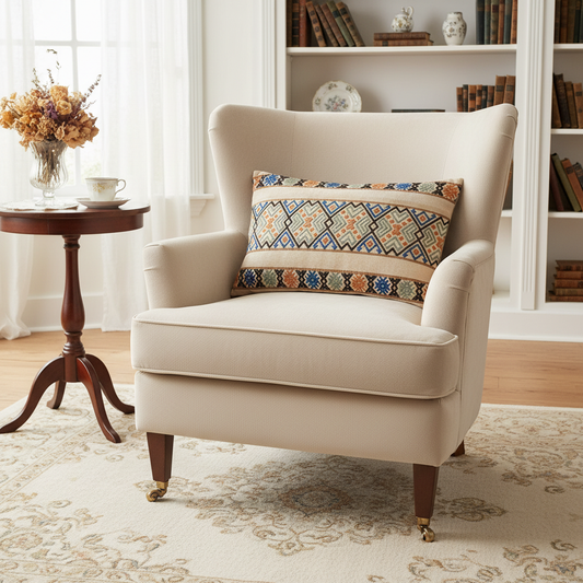 Scandinavian Folk Woven Cushion Cover – Nordic Geometric Pattern