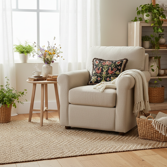 Antique Swedish Folk Art Pillow – Embroidered Cushion with Roosters & Floral Motifs, 13" × 13"