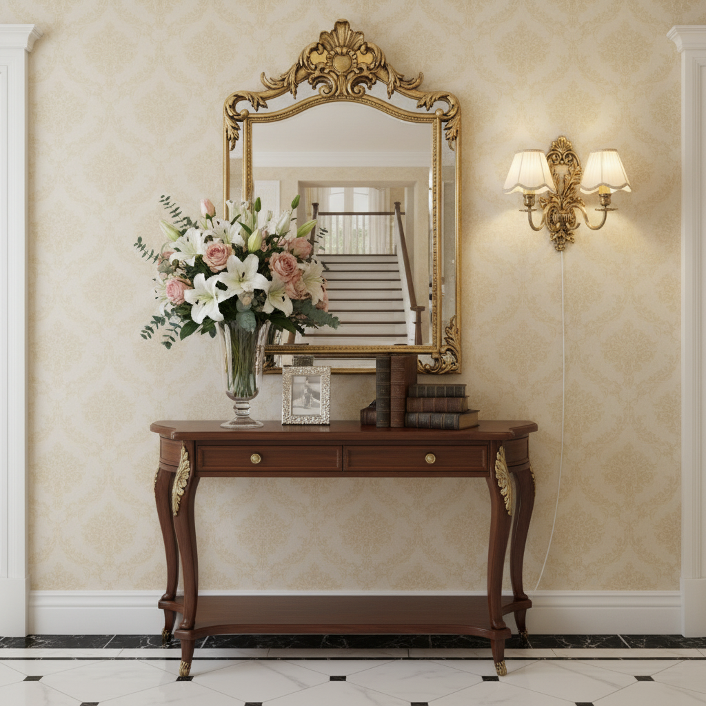 Vintage Brass Wall Sconce with Double Fabric Shades, Elegant Classic Wall Lamp, Antique Style Lighting for Living Room or Hallway, Timeless Charm