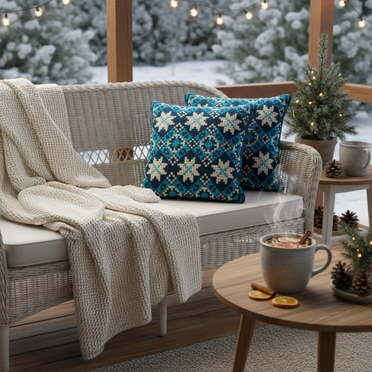 Authentic Scandinavian Vintage Pillows in Iconic Blue