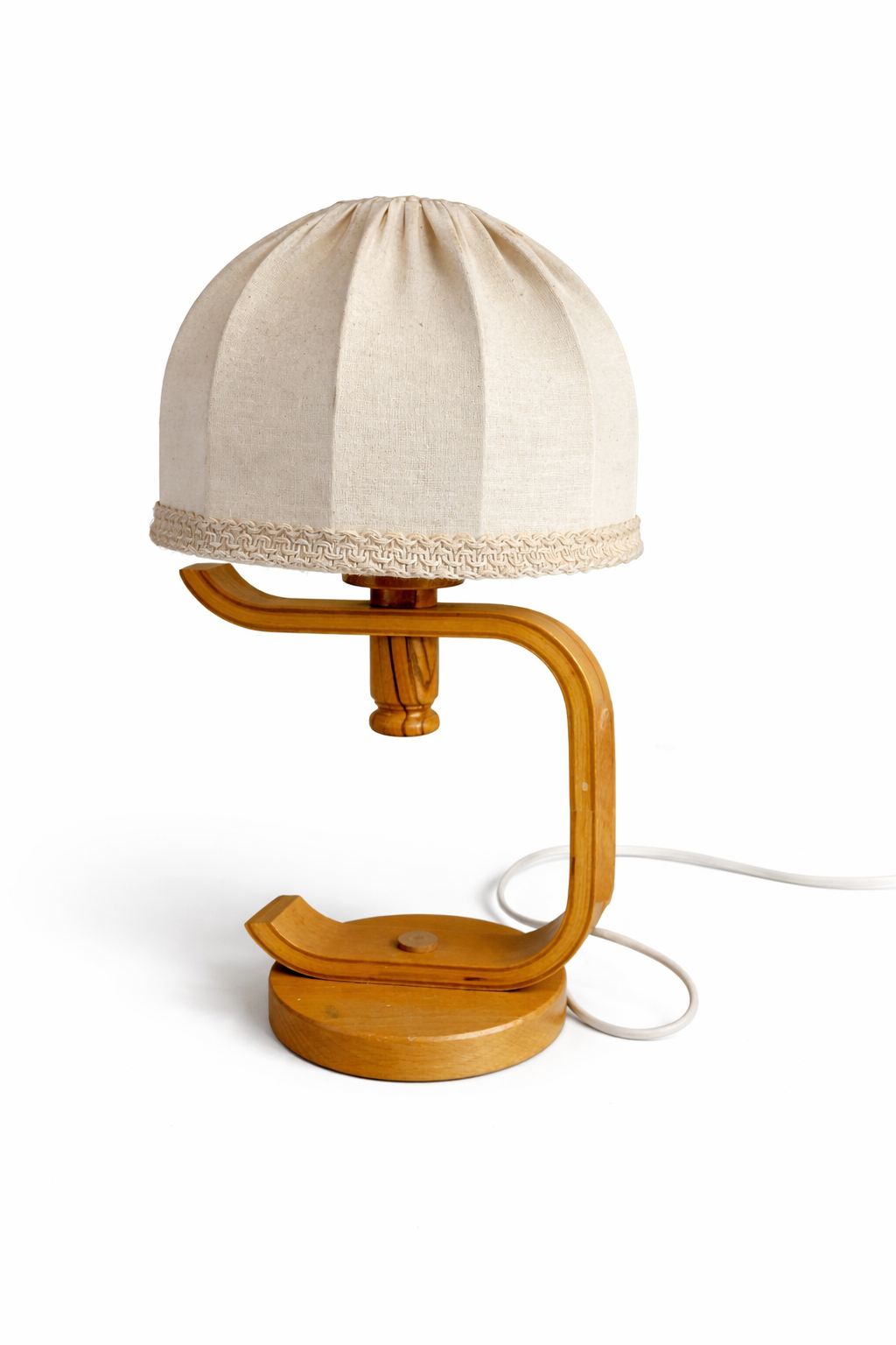 Mid-Century Modern Pine Table Lamp – Swedish Scandinavian Lighting, 1970s with authentic vintage charme