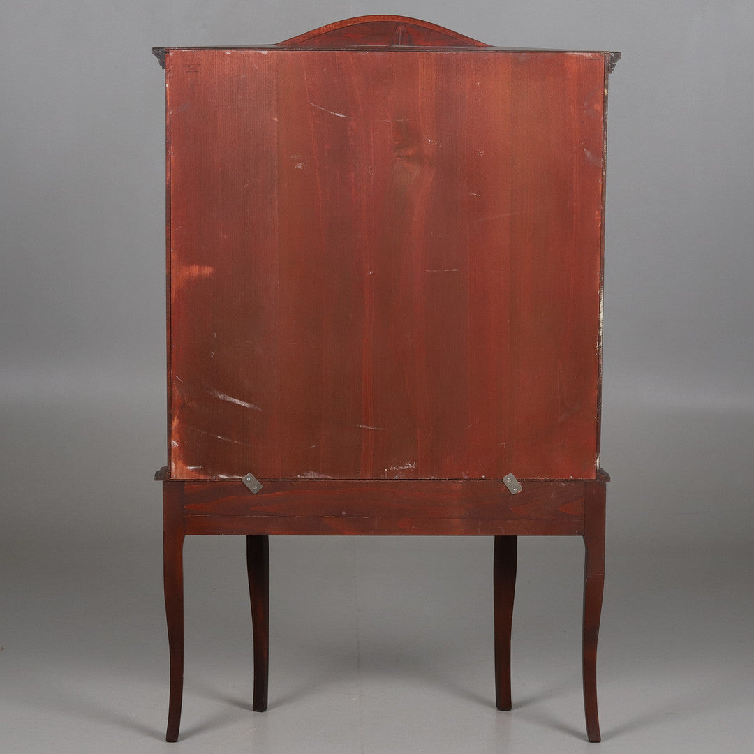Chippendale Style Mahogany Glass Display Cabinet with Drawer showcasing authentic vintage craftsmanship and timeless charm