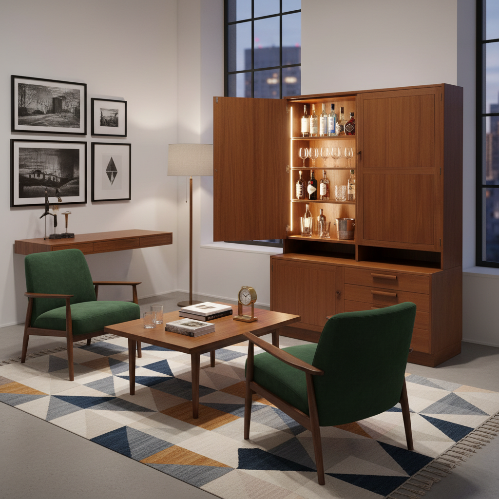 Restored Mid-Century Teak Cabinet – Nils Jonsson Domi Monte, Troeds Bjärum with authentic vintage teak furniture, timeless charm.