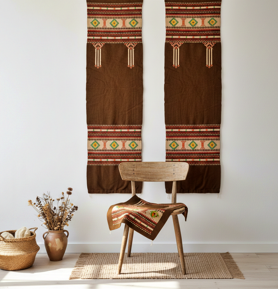 Antique Swedish Allmoge Handwoven Wool Textile Panels – Set of 3, Early 1800s with timeless charm and authentic vintage design.