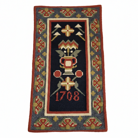 Vintage Swedish Folk Wall Tapestry – Scandinavian Textile Art with handwoven Nordic folk art, timeless charm, authentic vintage piece
