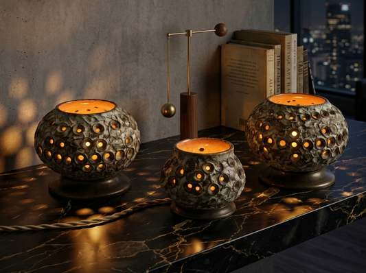 Ceramic Lamp Set – Bruno Karlsson, EGO Stengods, Sweden, 1970s