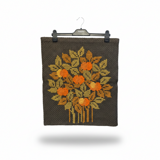 Vintage Scandinavian Woven Tapestry – Autumn Leaves Nordic Wall Art
