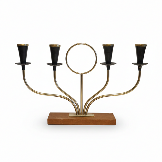 Teak Candelabra- Gunnar Ander Ystad Metall Scandinavian Design