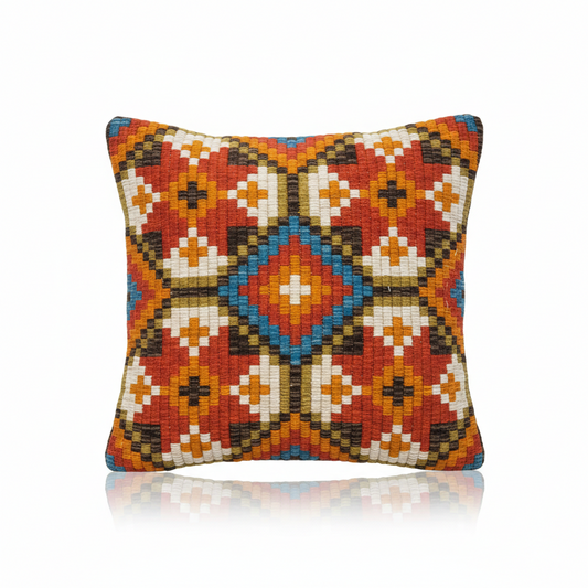 Retro Handwoven Wool Tapestry Pillow Cover: Vintage Scandinavian  Cushion