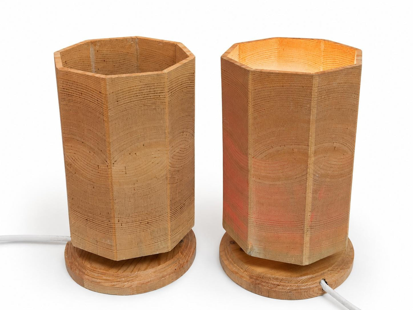 Mid century modern lightning -Scandinavian Pine Table Lamp pair- __etsy:8143901805