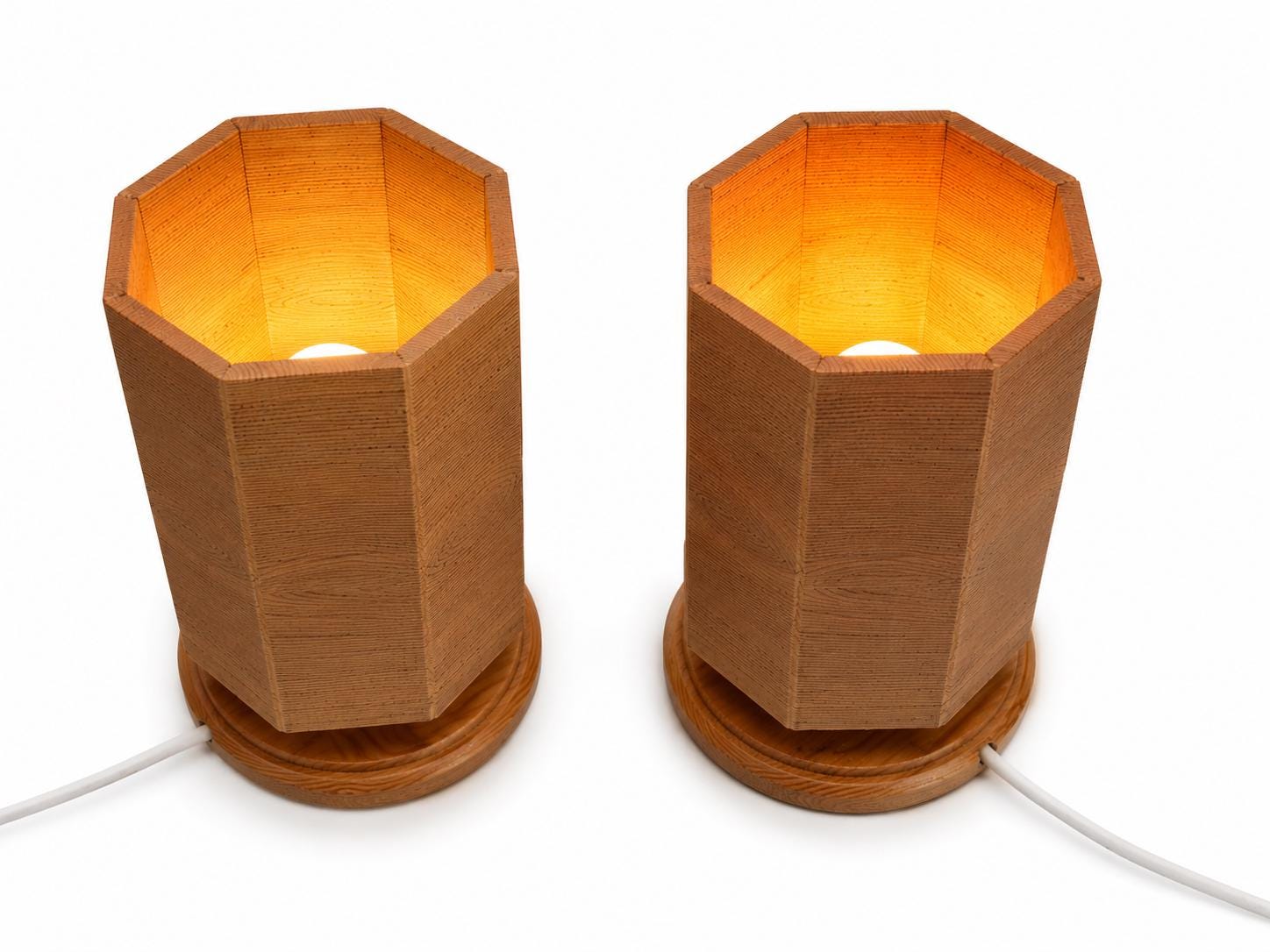 Mid century modern lightning -Scandinavian Pine Table Lamp pair- __etsy:8095996564