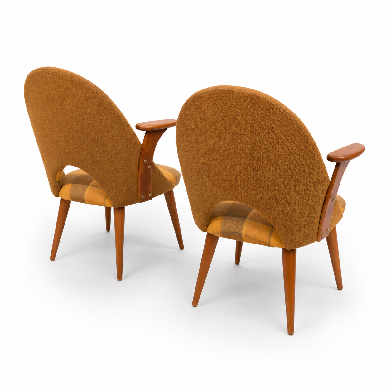 Rare Sculptural Mid-Century Modern Teak Lounge Chairs – Pair – 1960s Danish Style