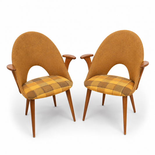Rare Sculptural Mid-Century Modern Teak Lounge Chairs – Pair – 1960s Danish Style