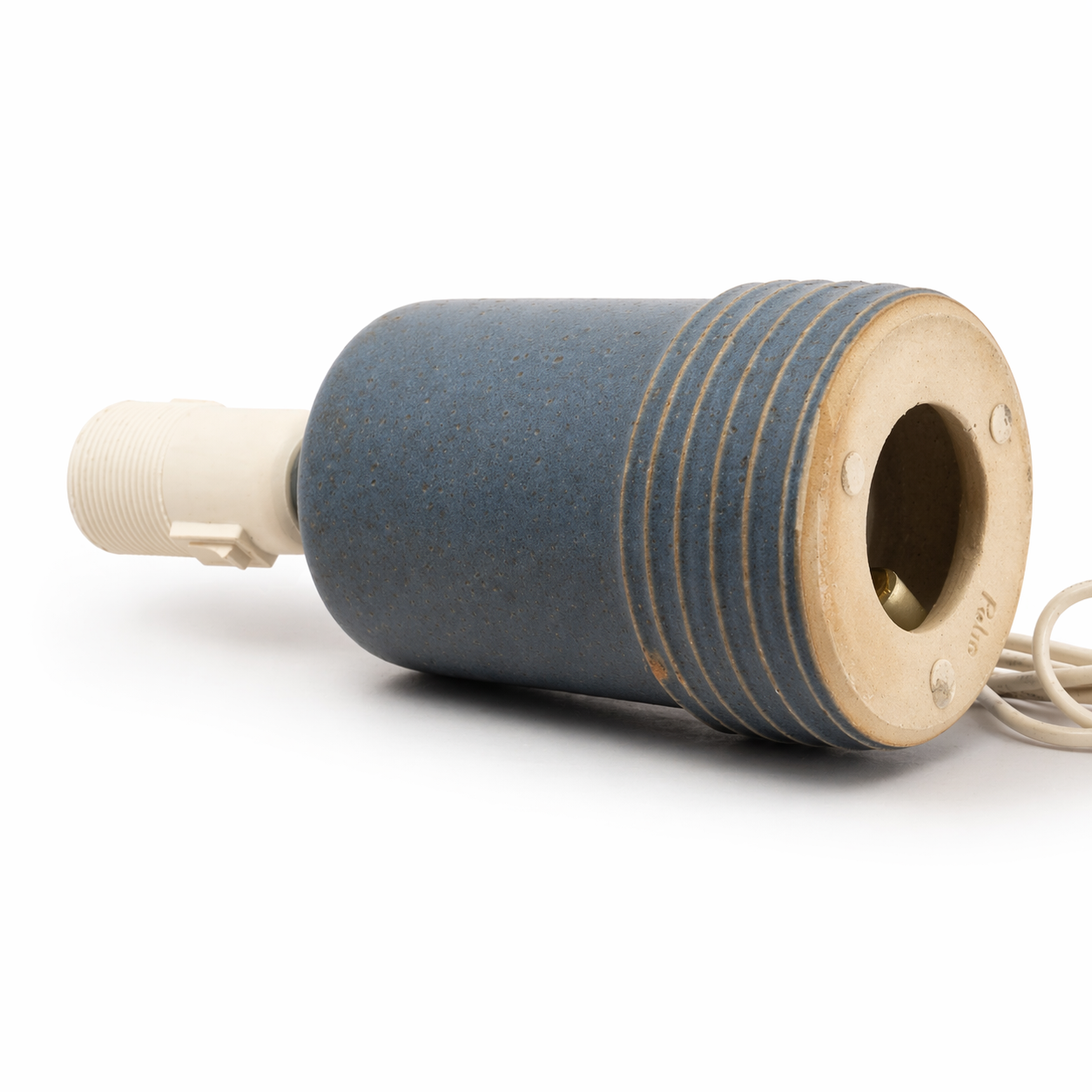 Rolf Palm Stoneware Table Lamp – Blue-Grey Glaze, Mölle 1960s