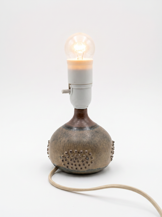 Brutalist Ceramic Table Lamp – Rolf Palm, Swedish Studio Pottery Mölle 1960s