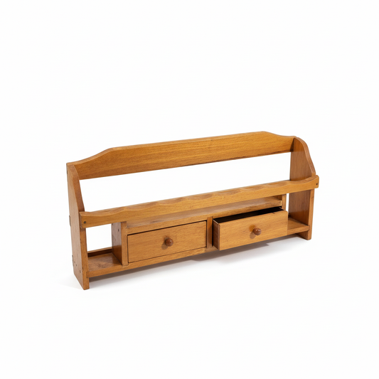 Vintage Pine Wall Shelf: Rustic Farmhouse Kitchen Decor