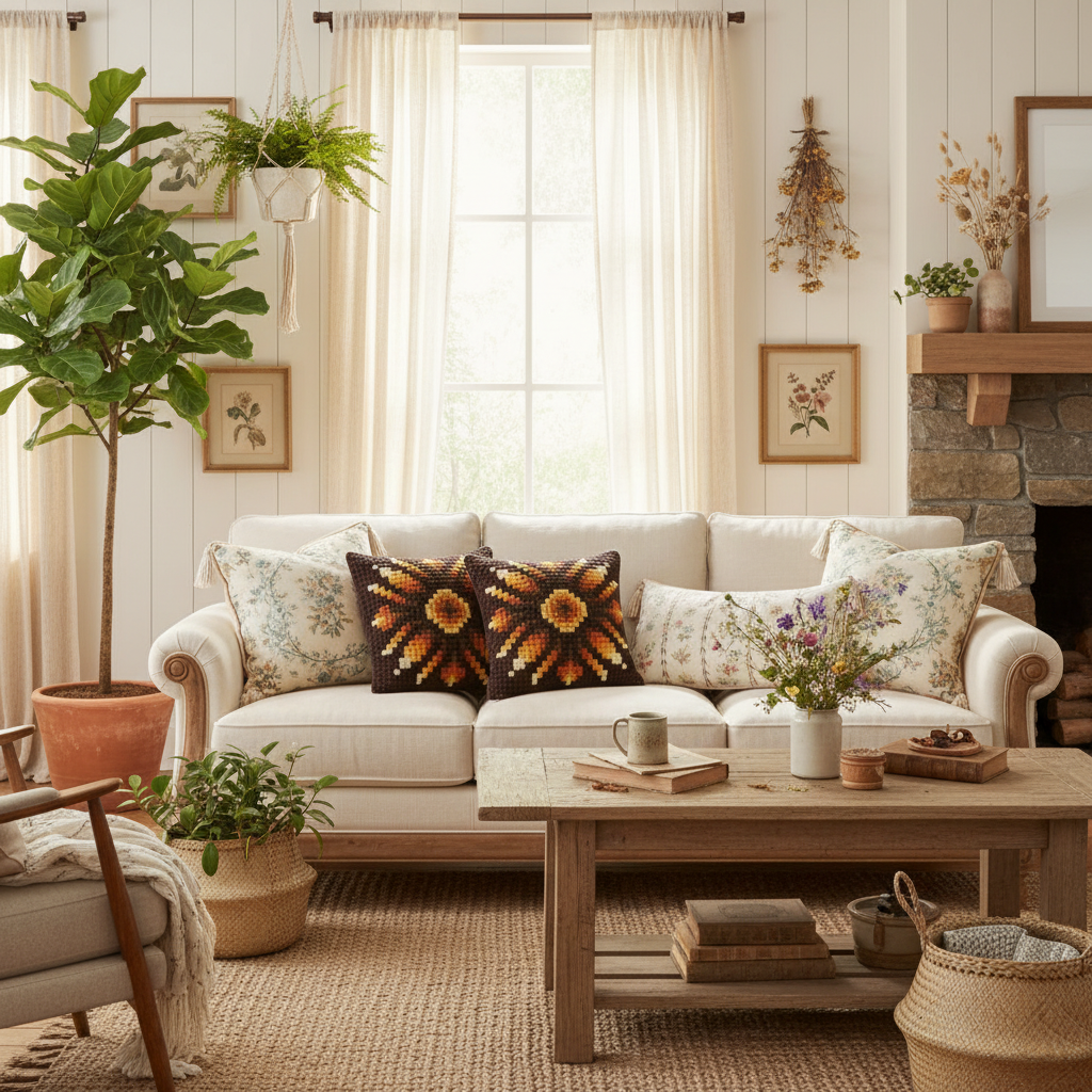 Scandinavian Folk Art Cushions Vintage Handwoven Swedish Textile Pillows