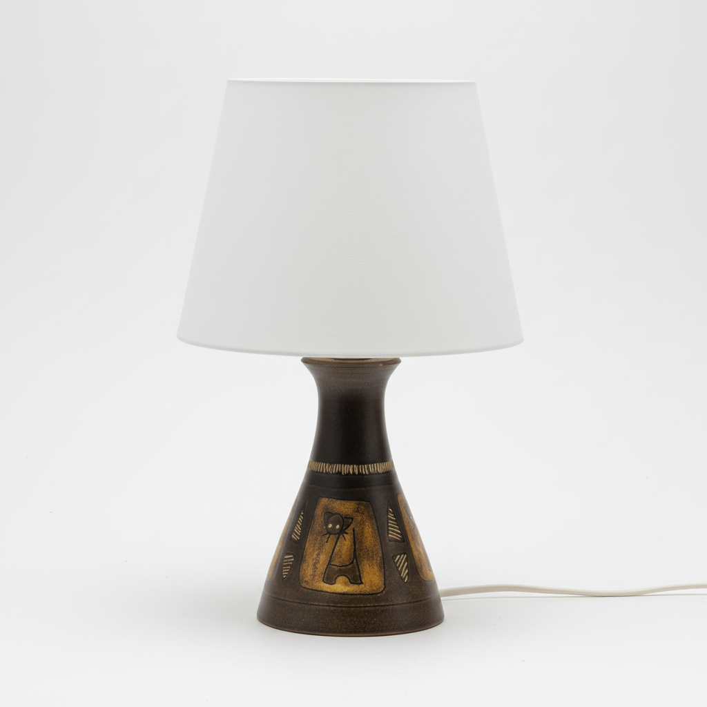 Scandinavian Modern Ceramic Table Lamp from Munk, Sweden, 1960s