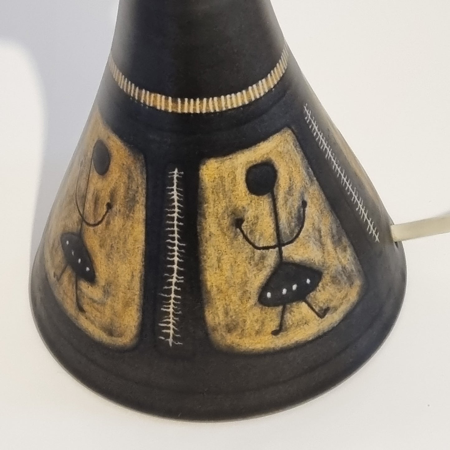 Scandinavian Modern Ceramic Table Lamp by Munk Keramik – Sweden, 1960s with authentic vintage charm and unique hand-painted design.